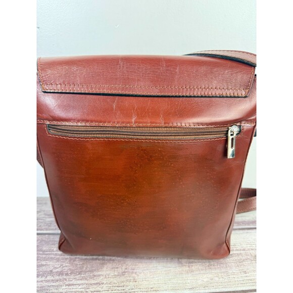 Vera Pelle Italian Genuine Leather Messenger Bag Crossbody Brown Made in Italy - Picture 17 of 17